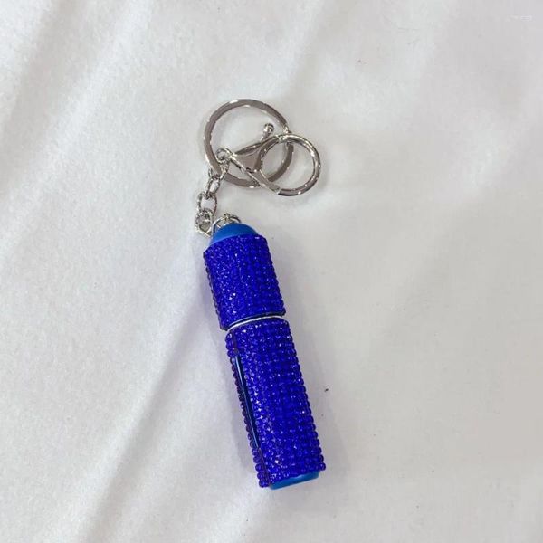 Garrafas de armazenamento Crystal Rhinestone Keychain Bottle Bottle Portable Shiny Reabiltable Atomizer Underfill Tecl Cosmetics Presente