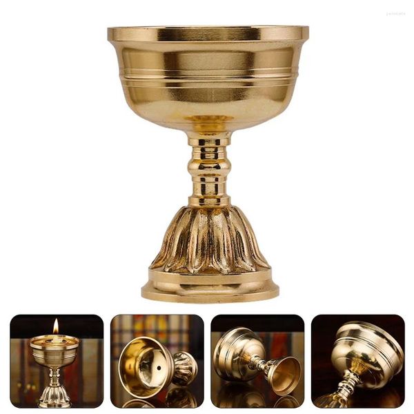 Portacandele porta a brandeli lampada a cucina tazza di burro arredamento tibetano religioso container contenitore votivo ciotola in rame in ottone decorativo acqua