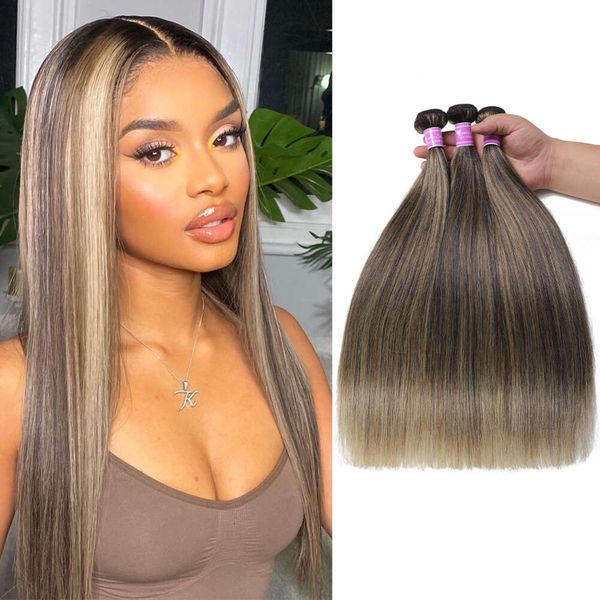 Ombre Hight 1b 27 100% Remy Straight Colorced Human Hairles 1/3bundles