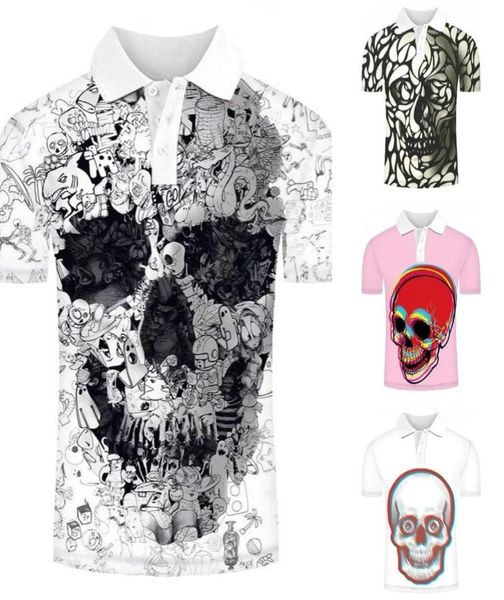 Transparentes Schädelmuster MEN039S 3D DRINTED THIRT VISCHE IMPACT Party Top Streetwear Punk Gothic Round Neck Hochqualität AME9044880