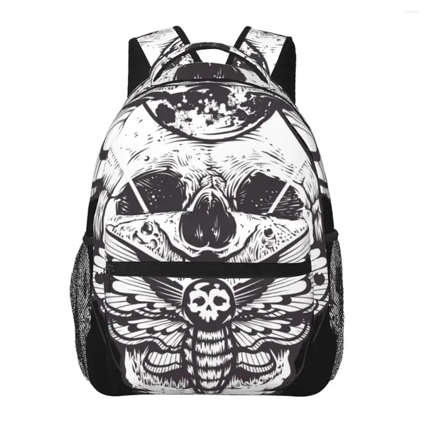 Backpack Skull Geometria sagrada homens homens de grande capacidade Bolsa de viagem ao ar livre casual