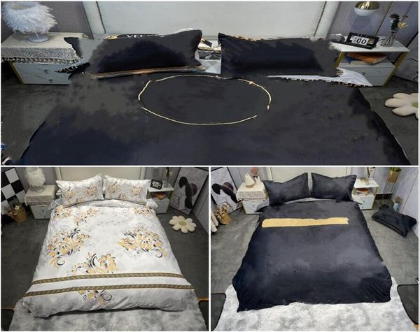 Conjunto de edredons de cama de designer de outono Conjunto de cama de cama Tencel Duvet Sheet Sets Deddings Conjuntos de colcha 4pcs HT17617585027