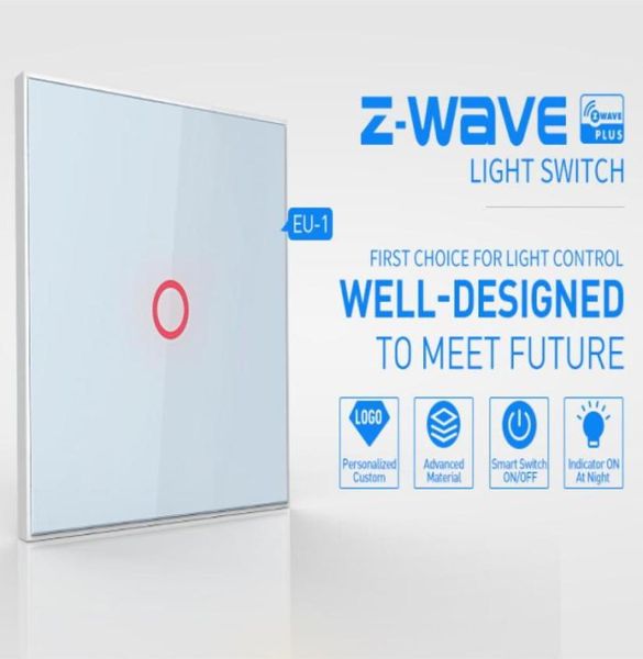 Zwave 1ch Eu Wall Light Touchscreen -Schalter Home Automatisierung Zwave Wireless Smart Fernbedienung Lichtschalter 22594171447889