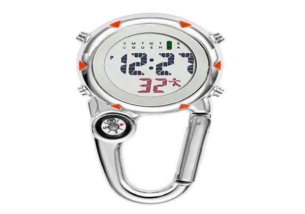 Digital Carabiner Clip Sport Hook Clock Hospital Geschenk Elektronisch Luminous Multifunktion FOB Nurse Watch Outdoor Sport Watch LJ2019970735