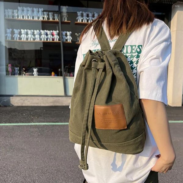 Рюкзак хараджуку классический цвет Colanvas Sweads Bag Back Design Design rackpacks Unisex pu Кожаная буква