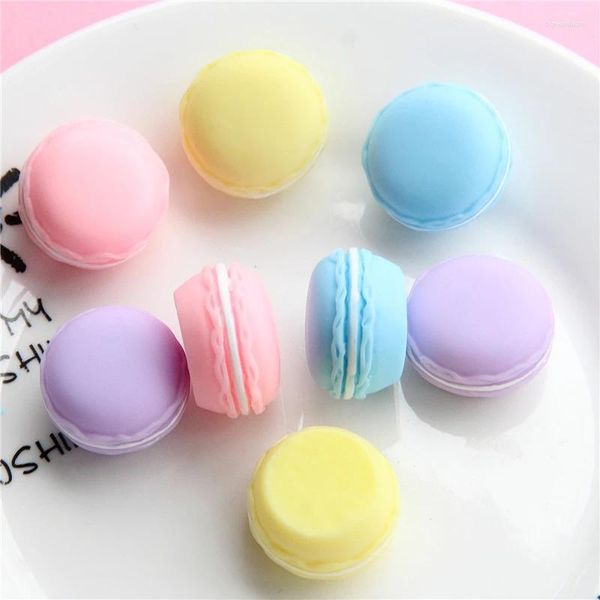 Dekorative Blumen 12pcs Simulation Cartoon Macaron Creme Kuchen gefälschte Lebensmittel Dessert Dekoration DIY Japanische Spiele Halskette Schmuckzubehör Accessoires