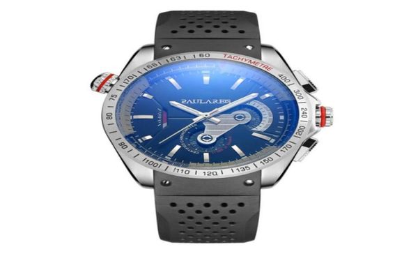Casual Sport Mens Uhren Mechanische automatische Uhr Subdialarbeit Chronograph Watch Silicon Watchband Lifestyle wasserdichte Pilot 7267600