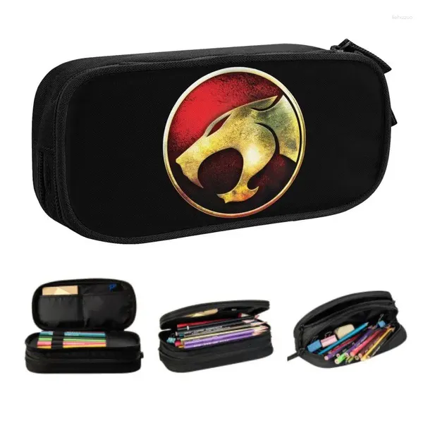 Kosmetische Taschen Thundercats Bleistift Koffer für Boy Girl Großer Speicher Himan Cheetara Pen Box Bag Schulbedarf