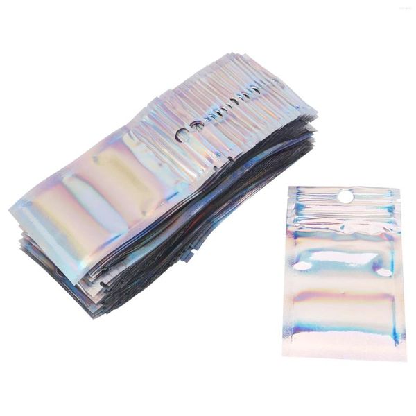 Bolsas de armazenamento 200 PCs selváveis Mylar Smell Proof Pouch 2,3x3,9 polegadas folha de alumínio holográfico para alimentos para alimentos