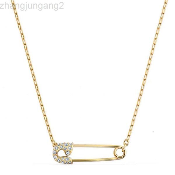 Designer swarovskis jóias xi jia 1 1 modelo original clipe de papel de ouro puxando pulseira fêmea elemento de cristal piliplete de clipe de papel de cristal