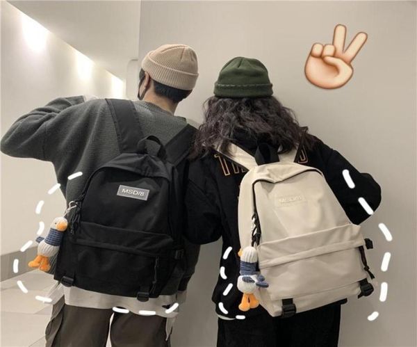 KPOP Simple Rucksack Unsex Tide Brand College Schoolbag Laptop Notebook -Umhängetasche Süßes Ente große Kapazität2743936