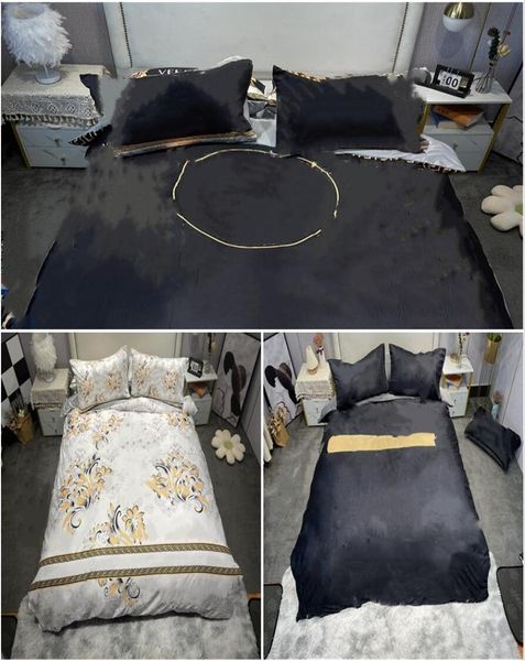 Conjuntos de edredons de cama de designer de outono Conjunto de cama de cama Tencel Duvet Sheet Setes Sets 4pcs Capas de quilt HT17611899439