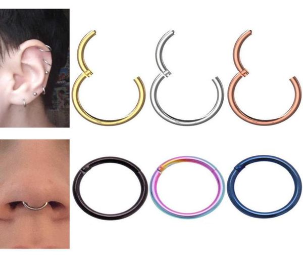 Anel de nariz de argola indiano Anel de aço inoxidável anéis de lábios LAGE Brincho Jóias de piercing para Women6839583