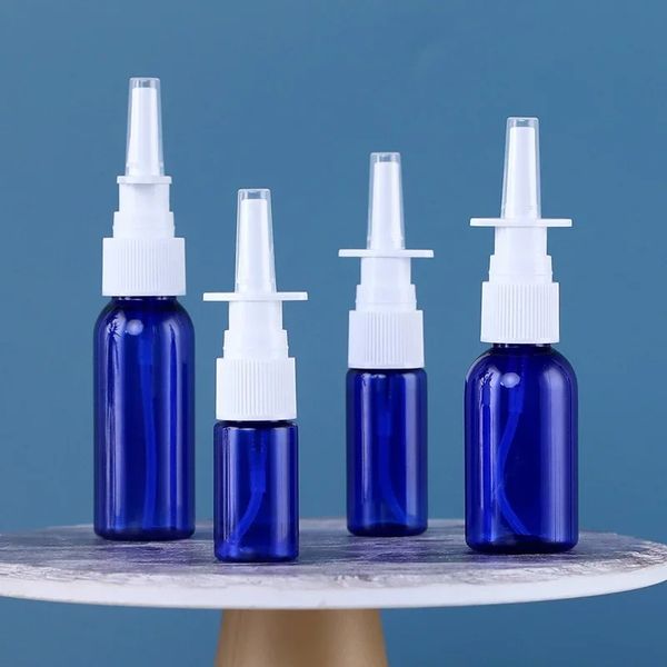 2024 Behälter 10 ml/20 ml/30 ml Weißer leerer Kunststoff -Nasenspray -Sprühflaschen Pumpen Sprühnuss Nasenspray nachfüllbare Abfüllverpackungen für Nasen