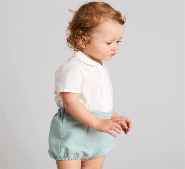 Испанская летняя одежда для мальчиков набор для мальчика для мальчика младенца малыша хлопковая рубашка шорт для брюки детская вечеринка по случаю дня рождения 2108045262300