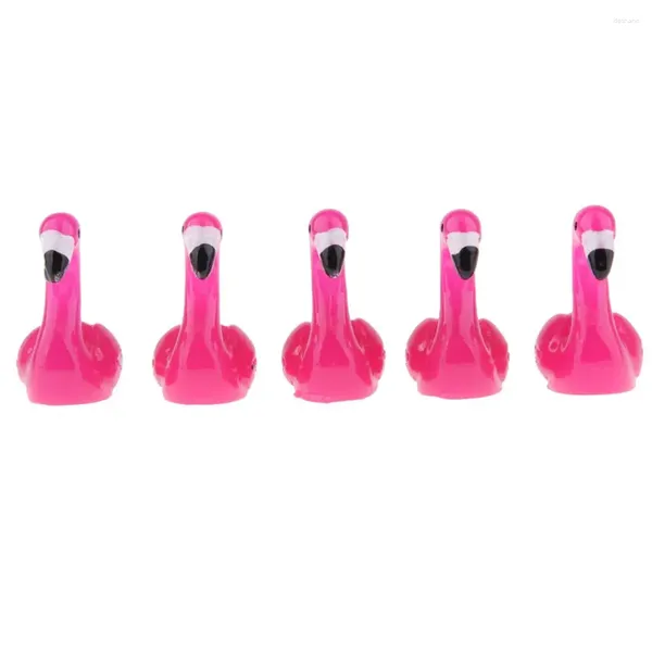 Decorações de jardim 2x 5pcs miniaturas flamingo de fada micro paisagem decoração de bonsai panela vermelha