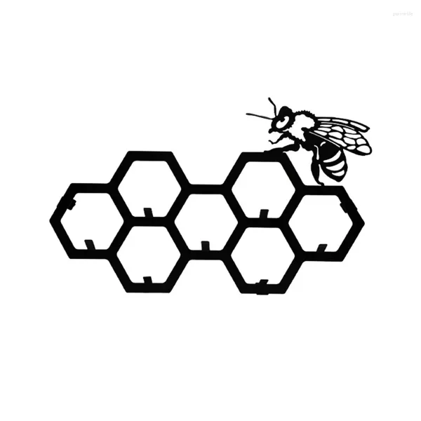 Taquestres Metal Bee Hanger Mount Mount Honeycomb Art Decoration Key Titular para chapéu de casaco de entrada