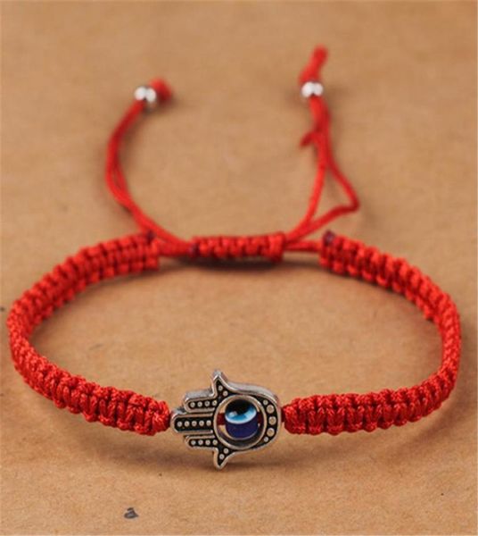 Bracciale in tessuto a mano Lucky Bracciale Kabbalah String Filo di filo Hamsa Braccialetti blu Eviti Turkish Gioielli Fatima Bracciale fatima J9143366