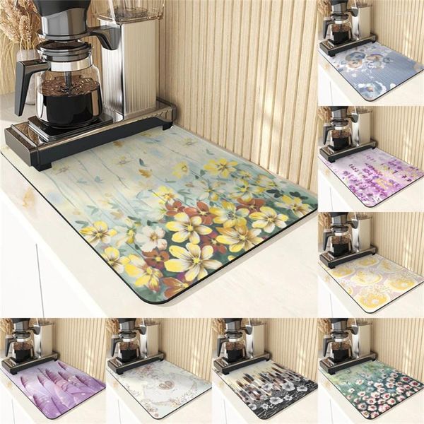 Tavol tabellini in stile semplice tappetino tappetino da cucina in silicone tovaglia per mouse per pad pad pad coate per angolo di caffè diatomaceo terra