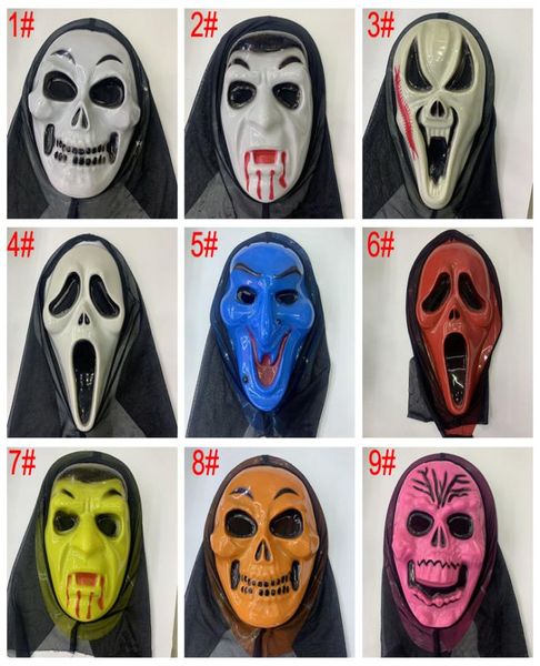 Cadılar Bayramı Çatlak Kafatası Maskesi Cadılar Bayramı İskelet Korku Maskesi Parti Maskeli Bara Renkli Maskeler Yetişkin Tam Yüz Retro Parti Maskeleri BH39747595234