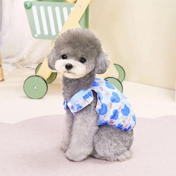 Abbigliamento per cani Facile da mettere su camicia da compagnia Elegante Cuore Love per Bichon Teddy Summer Halter Abito con abbigliamento da trazione a scatto