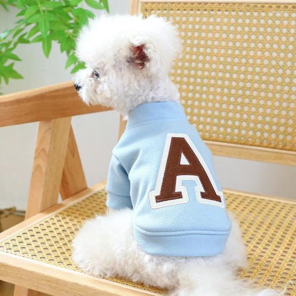 Hundebekleidung Hunde Kleidung Katze Rippenkragen Hoodie Strickjacke Kleidung Hellbrief eine blaue Jacke kleine Herbst Winter Fashion Haustierprodukte