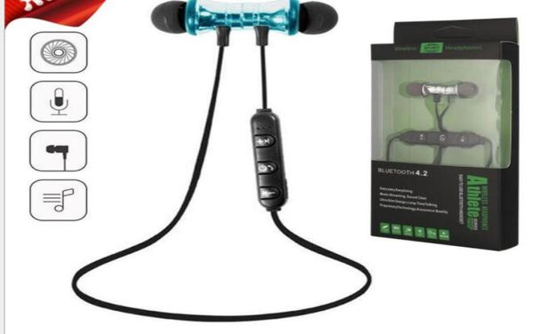 Neueste Bluetooth -Kopfhörer Magnetic Wireless Running Sport Ohrhörer Headset BT 42 mit Mikrofon MP3 -Ohrhörer für iPhone Smartphones4359936