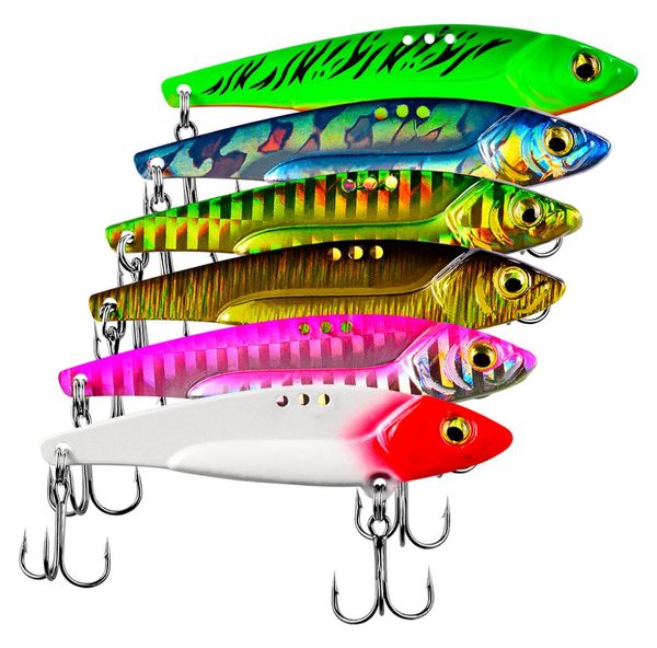 Spinners afundando a isca VIB 5G7G12G17G20G 3D ELENTE PESQUISA LULE METAL SPOONS LURE COM GONGOS 6 CORRA BAIT HUD HUDE