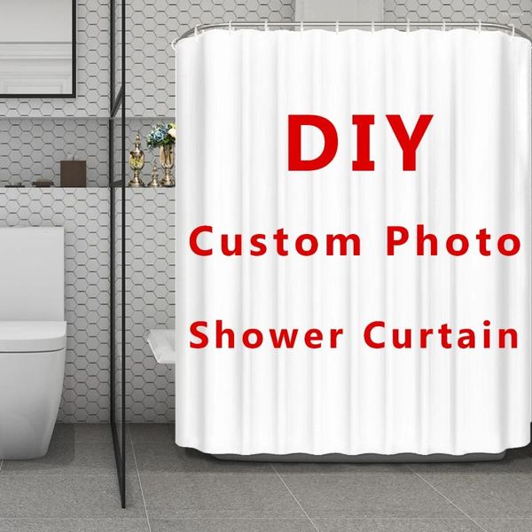 Tende per doccia tende personalizzate per bagno impermeabile 3d 3d personalizzato Testo PO logo decorazione da bagno per la muffa goccia