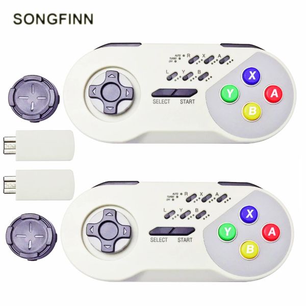 Gamepads Songfinn Wireless Turbo Controller Joystick Gamepad com pacote para SNES Mini Classic Edition para 16 bits 46 Pin Game Console