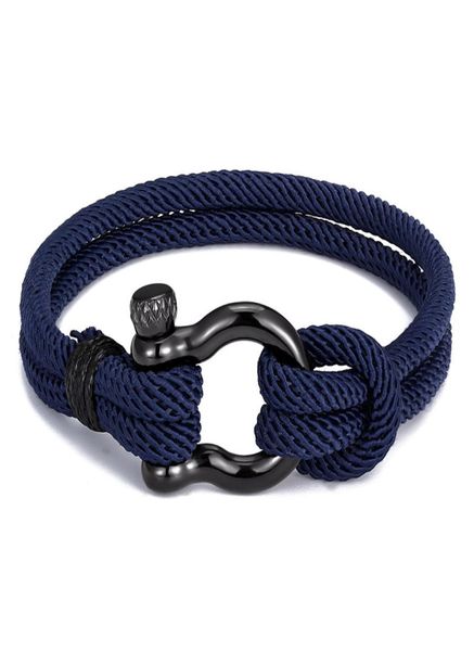 Corda de cor ao ar livre na moda Bracelete de sobrevivência da sorte Homens Mulheres Charme Negro Buckle Aço Anterior Bracelets Femme Homme2813325