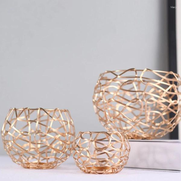 Porta di candele geometriche Porta in ferro battuto Creative Creative Nordic Golden Wedding Home Decoration Candlestick