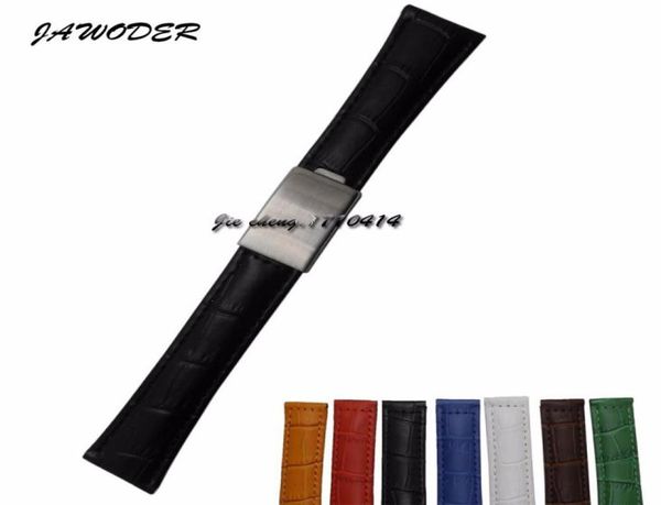 Jawoder Watchband 20mm Männer Frauen braun grün blau schwarz gelb weiß rote krokodil linien echte leder Uhrenbandband für 11662164926