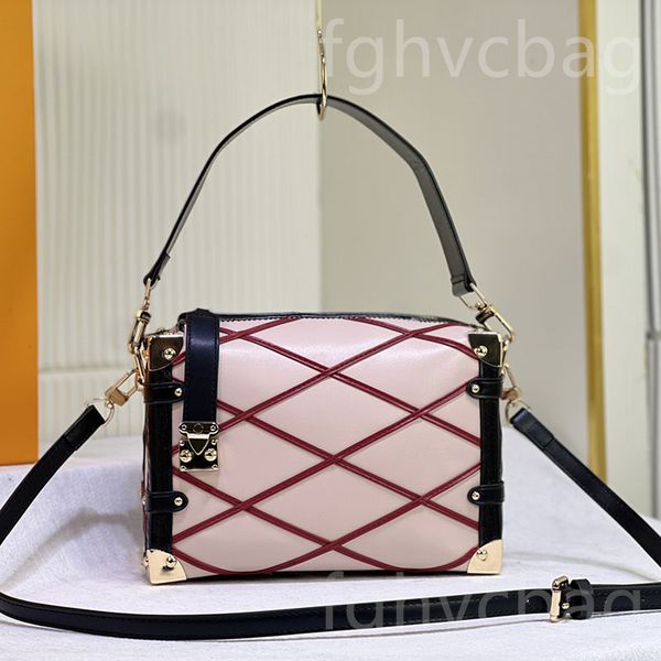 Sert kasa çanta elmas kontrol kare çanta erkek ve kadınlar küçük kare çanta moda crossbody çanta gerçek deri omuz çantası