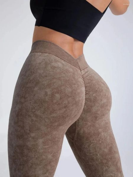 Женские леггинсы с высокой талией сексуальная йога для женщин отталкивает эластичные спортивные спортивные брюки бесшовные пески для джинсовой тренажерный тренажерный зал.