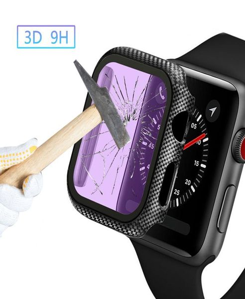 Glasscover per Apple Watch Case Iwatch 38mm 42 mm in fibra di carbonio Serie di Watch Apple Watch Series 5 4 3 44mm 44mm 40mm9533933