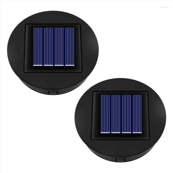 Decoração de festa 2pcs Solar Light Substituição Top Unidade de 8 cm para lâmpada de lanterna de jardim externa