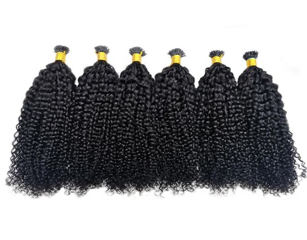 Afro Kinky Kıvırcık I Tip Saç Uzantıları Microlinks 100 Remy İnsan Virgin Saç Dövme Bundles Brezilya Doğal Siyah Ever Güzellik 4B6761280