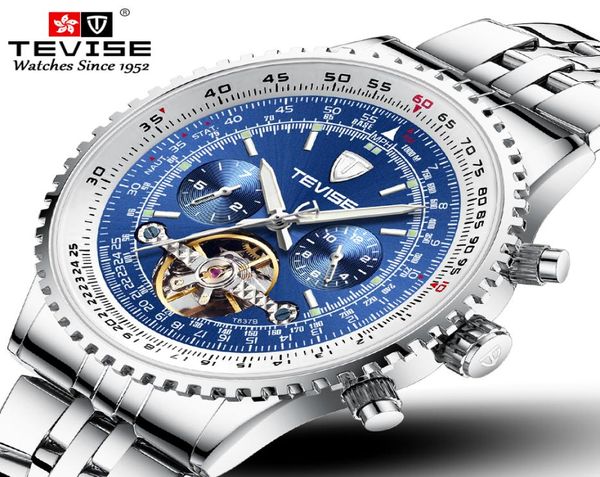 Tevise Men Mechanical Watch Edelstahl Tourbillon Automatic Watch Mode Männer Business Armbandwatch Relogio Maskulino1533340