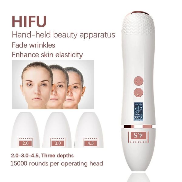7D Mini Hifu Ultrassonic Disposition Home Use o computador de mão para levantamento de rosto Remoção de rugas de massager Antienvelance Skin Thalening ocular cuidados com os olhos 240423