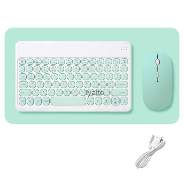 Teclado com mouse combina o teclado sem fio e combinação de mouse Conjunto de combinação circular Bluetooth Hebraico Francês Coreano Combatentes Adequados H240412