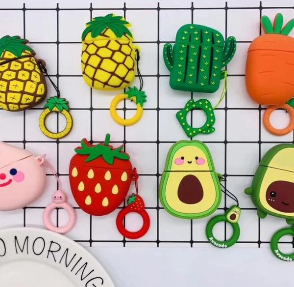 Cartoon Cactus banana ananas silicone skin skin protector AirPods Airpods Pro 3 2 1 Caso Auricolare Apple Bluetooth Coperchio Auricolare C4561100