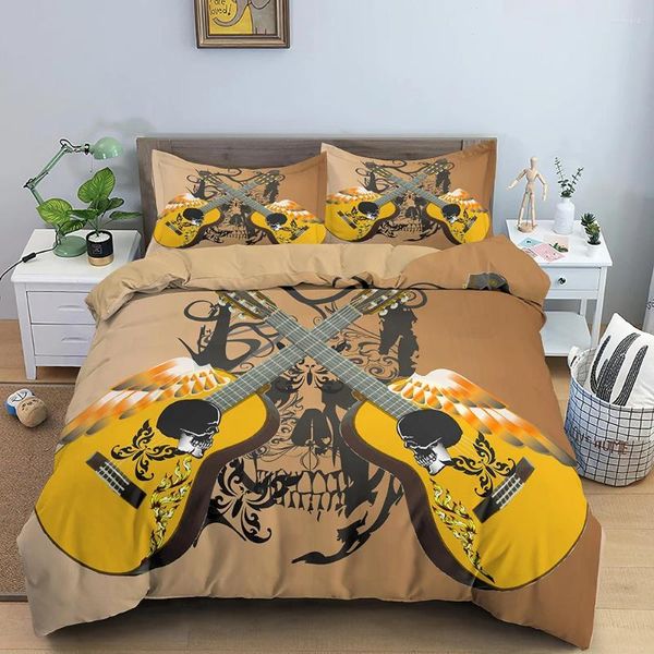 Set di biancheria da letto set di stampe per chitarra per chitarra comoda copertina del piumone personalizzata King/Europa/USA Puntatore/Quilt/Blanket