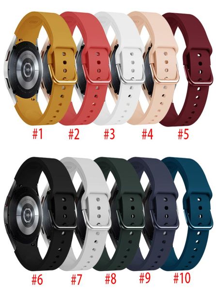 Per Samsung Galaxy Watch4 Silicone Strap Watch 4 Bracciale Buckle 20mm Watchband Fashion Wirstbands Accessori intelligenti8724853