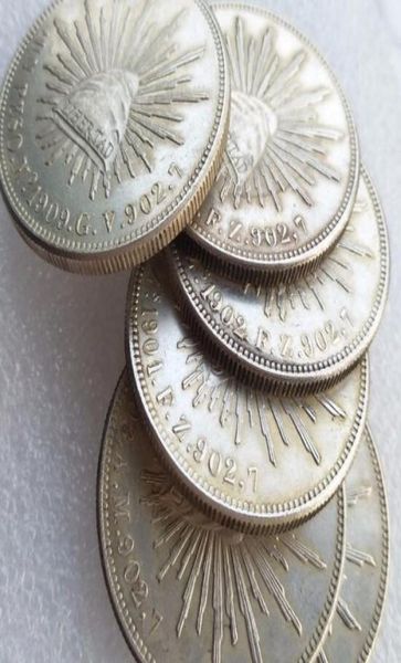 MO 1 UNCIRCUCOLAME FULLS SET 18991909 6pcs Messico 1 Peso Silver Moneta straniera Ornamenti di artigianato in ottone di alta qualità8261141