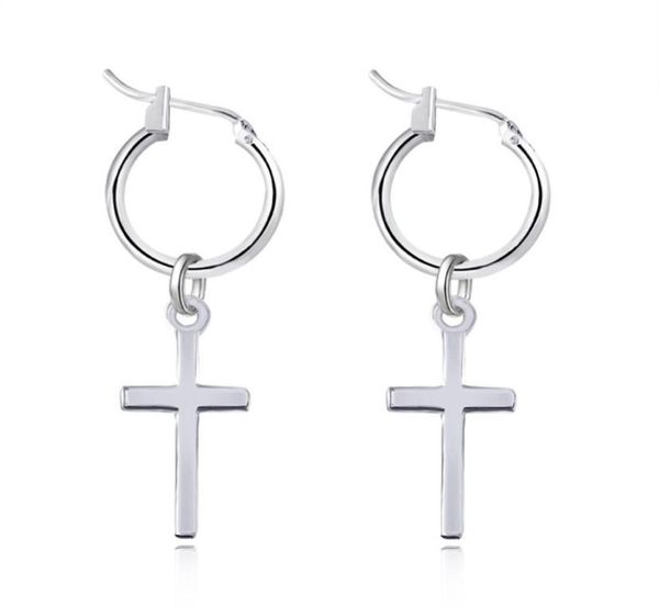 1pair Ethnische silberne Farbe Pandent Hoop Ohrringe für Frauen Endlos Kreis Ohrring Hoops Geometrisch einfacher Schmuck E1242760354