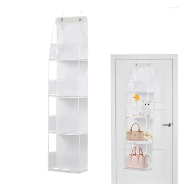 Aufbewahrungstaschen hängen an Türregalen Wandmontageschichtige Organisatoren mit großen Taschen Bag Home Organization Metal Hook für Kindergarten