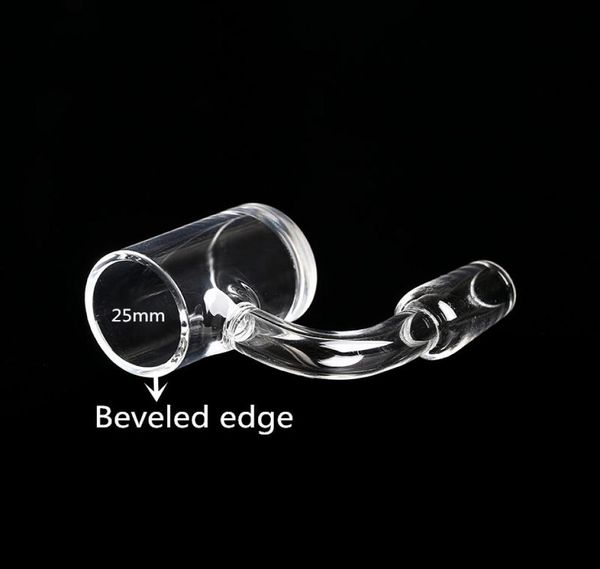 Ganzes Rauchen OD25mm Flat Abpeled Edge Quartz Banger Clear Joint 10 mm 14 mm 18 mm männliche weibliche Quarts Domeless Nails für Ölschub 7338003