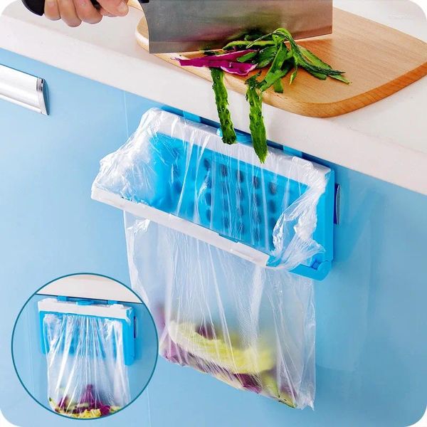 Küche Aufbewahrung Müllbeutel Rack Schranktür zurück -Typ Reparaturhalterung Plastikfaltungsschelf