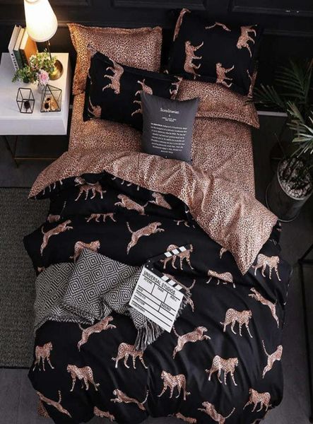 Diudiu Texile Luxury Duvet Capa King Size Size Size Size Conjunto de Bedding de Impressão de Leopardo CB45 Y2004171569082